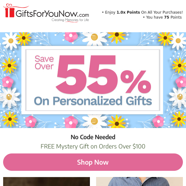 Save Over 55% Off Personalized Gifts | Spring Cleaning Sale!