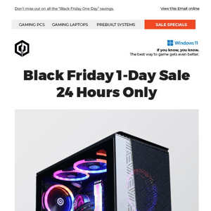 ✔ Black Friday 1-Day Sale Starts Now