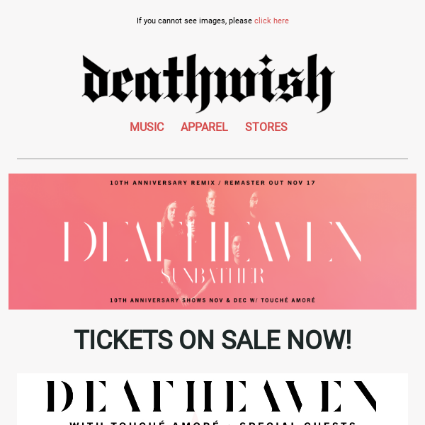 🎟️ Deafheaven Tickets On Sale, Converge Vinyl, Gouge Away Tour & more!