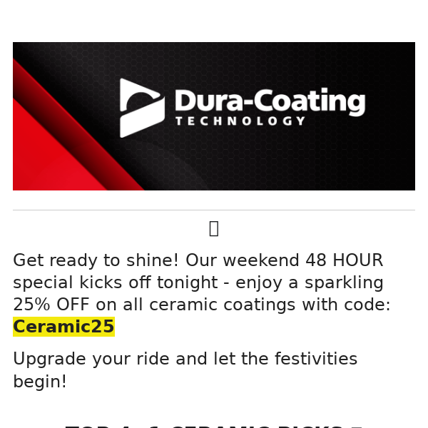 Weekend Special: 25% OFF All Ceramic Coatings Starts Tonight! 🚗✨