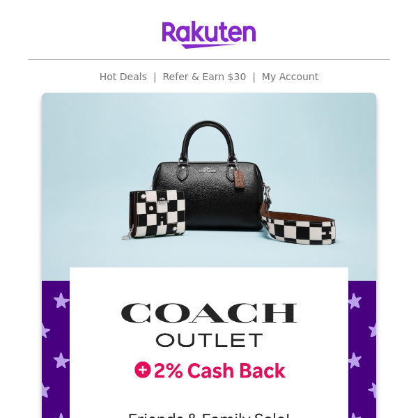 Coach Outlet: Up to 70% off + 15% off sitewide + 2% Cash Back