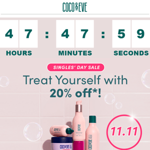 Final hours: 20% OFF this Singles' Day!