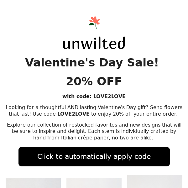 Valentine's Day is here?? Get 20% off Paper Flowers NOW❗💐