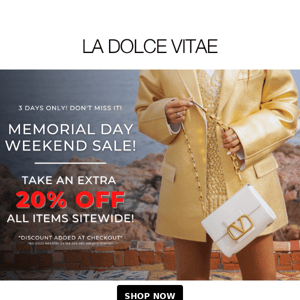 ❤️Memorial Day Sale - Extra 20% Off Sitewide!