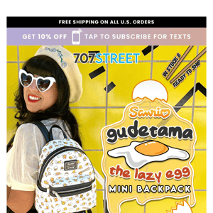 ON SALE NOW | Sanrio Gudetama the Lazy Egg Mini Backpack 🍳💛