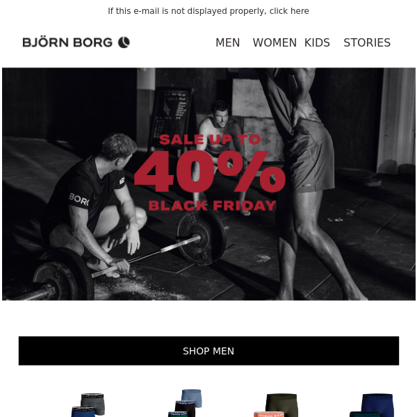 Black Friday Deals Are Here! 💥 Save up to 40% at Björn Borg