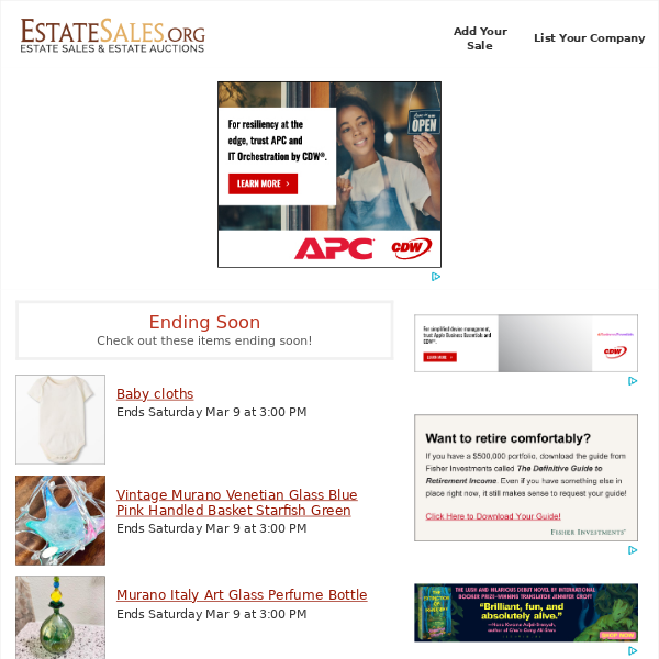 Your daily items for sale on EstateSales.org