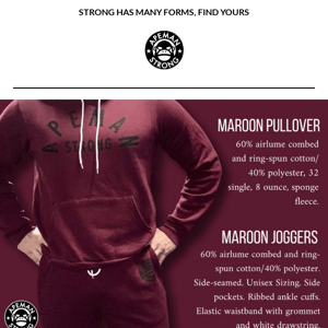 Our Maroon Sweatsuit is Here!