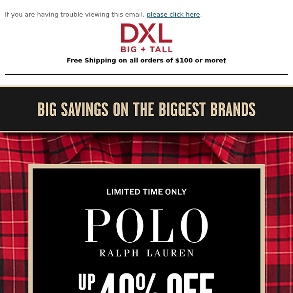 Big Weekend Savings! Up To 40% OFF Polo Ralph Lauren!