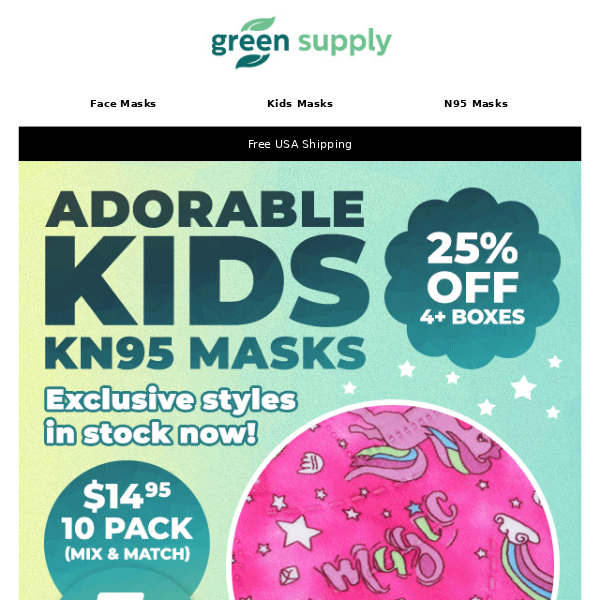 🦖🧜‍♀️🦄Adorable Kids KN95 Masks - Fun Prints in Stock!