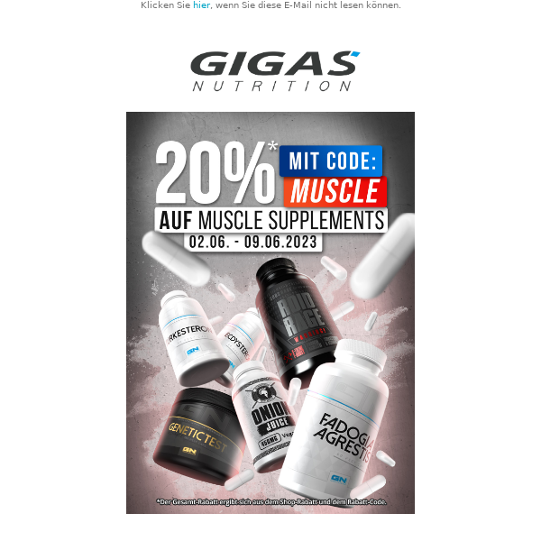 💪 -20% auf Muscle-Supplements! Die stärksten in 🇩🇪