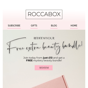 Join today and redeem a FREE mystery beauty box!