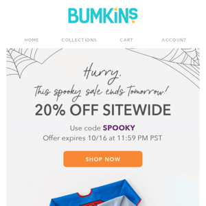 Hurry, this spooky sale ends tomorrow! 🎃🕸️👻