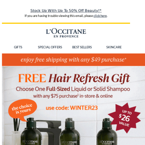 Your gift: FREE full-sized shampoo (seriously!)