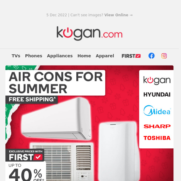 Up to 40% OFF Air Conditioners* | Stay Cool This Summer