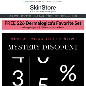 Open to reveal your mystery discount!
