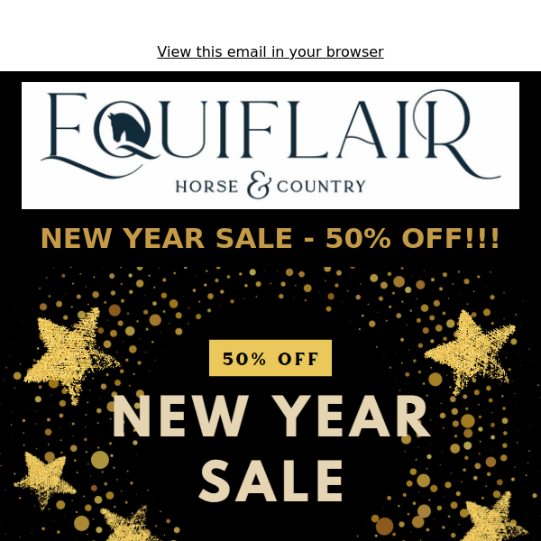 Equiflair Saddlery, New Year Sale Continues - 50% off!