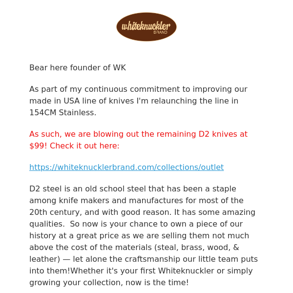 A message from the founder of Whiteknuckler Brand