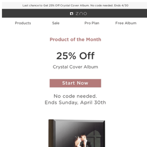 Last 3 Days! Don't Miss 25% Off Luxurious Crystal Cover Albums!