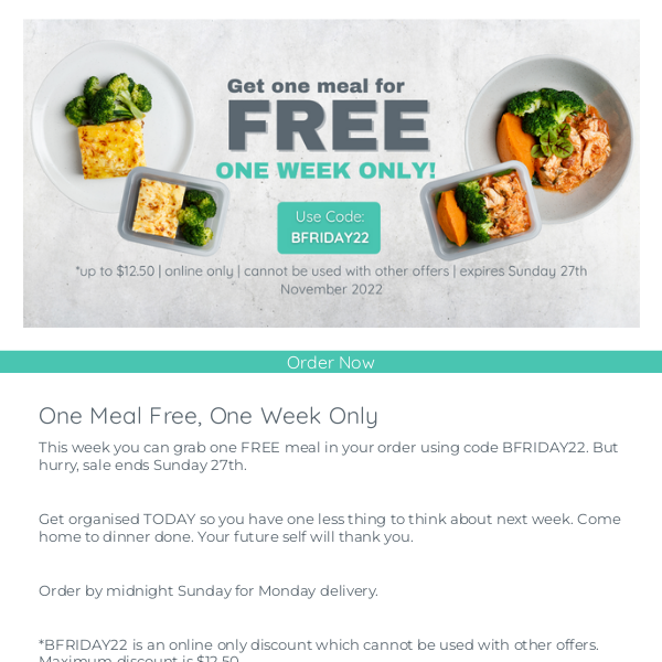 🥗 One Meal FREE! 🥗