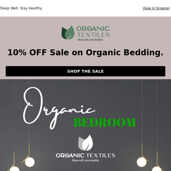 Dream in luxury for less: 10% off organic bedding this weekend