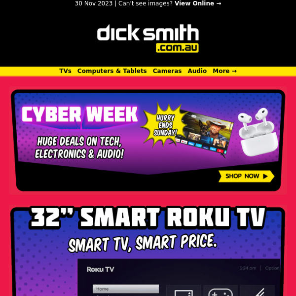 Cyber Week ⚡ Over 50% OFF Kogan 32" LED Smart TV! Only $189 (SRP $399.99)