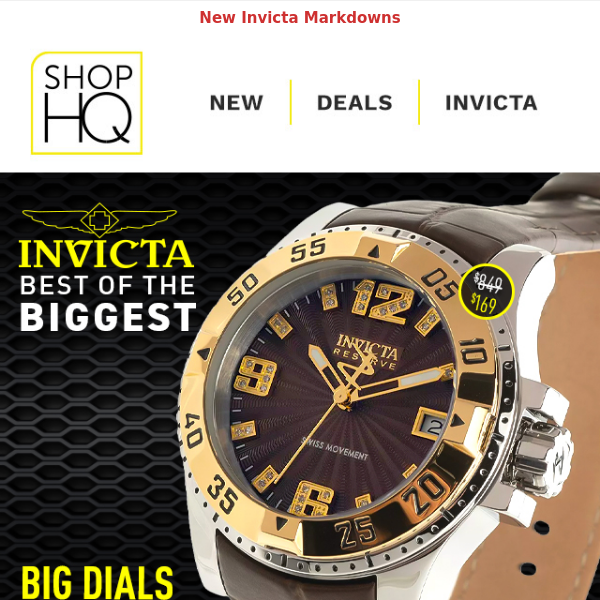 Invicta’s Top-Rated Big Dials Up to 80% OFF