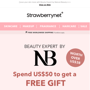 Get gifts over US$38 for your beauty takeway🎊