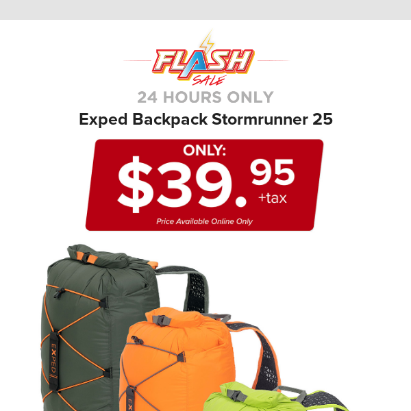🔥  24 HOURS ONLY | EXPED BACKPACK | FLASH SALE
