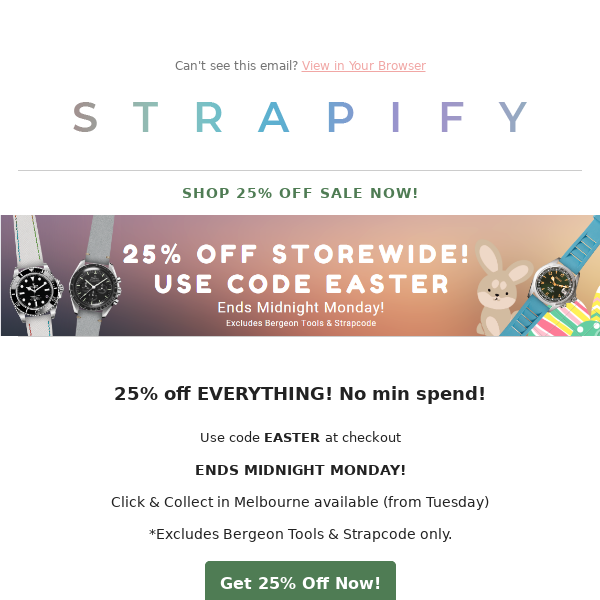 25% EASTER SALE!