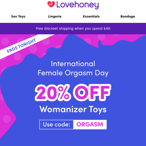 ENDS TONIGHT! 20% Off Womanizer 💙