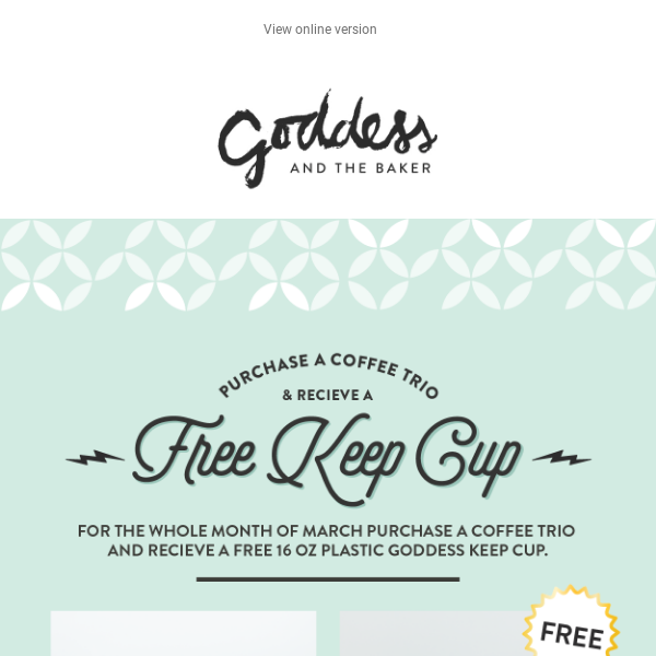 FREE Keep Cup with 3pk Coffee Purchase!