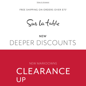 Just added: Deeper Clearance deals up to 60% off.