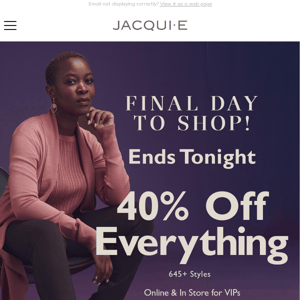 Final Day To Shop 40% Off Everything | Winter Fashion Frenzy