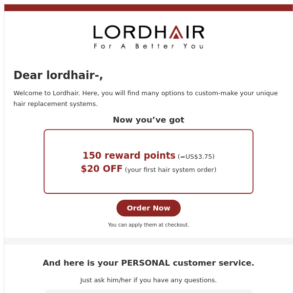 Welcome to Lordhair, Lordhair !