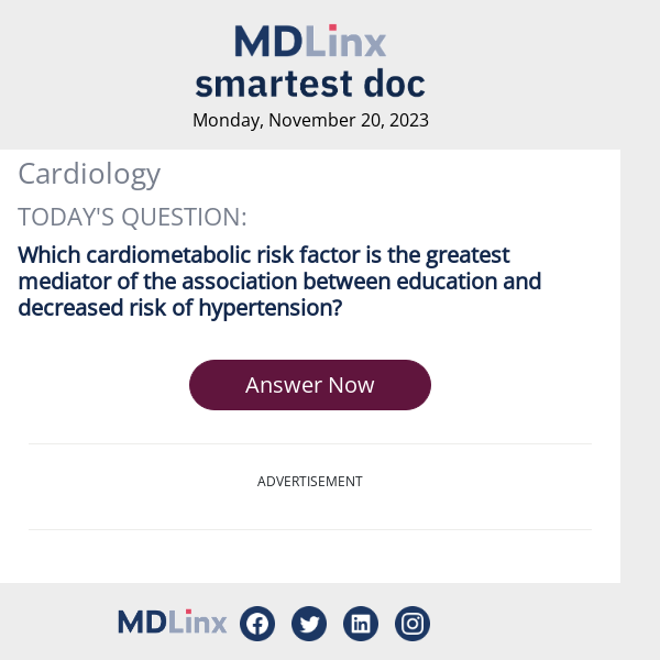 Smartest Doc Cardiology Quiz for Monday