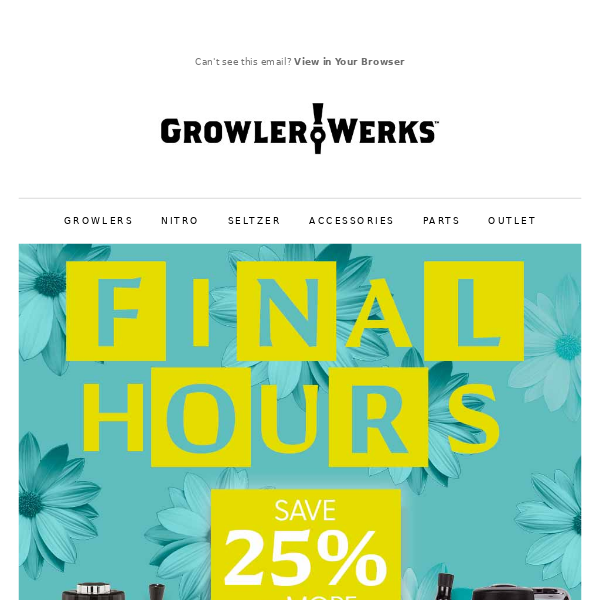 FINAL HOURS TO SAVE 25% OFF or MORE