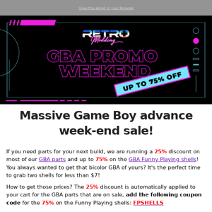 GBA week-end sales!🔥