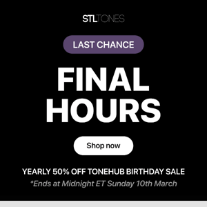 Final hours: 50% off ToneHub