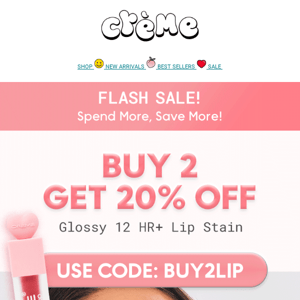 Buy 2, Get 20% Off Glossy Lip Stain 💖