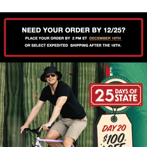 Last Day $100 Off All Bikes & Guaranteed Xmas Delivery!