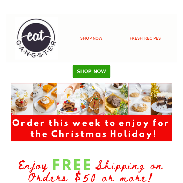 Free Ship Code on Orders $50+ & Our Fave Holiday Recipes!