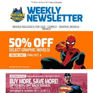 50% Off Select Graphic Novels, Gotham City Year One #1  by Tom King, Spider-Man #1 by Dan Slott, Miracle Man #0 by Neil Gaiman/Jason Aaron, & more!