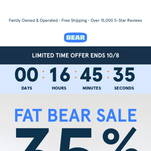 35% OFF - Celebrate Fat Bear Week with Bear!