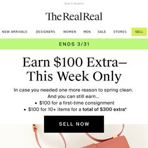 Up to $300 extra. This week only.