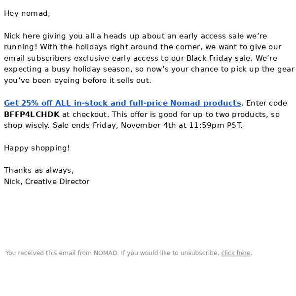 Black Friday Early Access | 25% Off