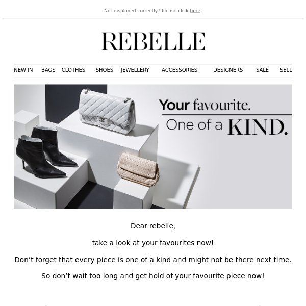 Be quick and take a look at your favourites now, Rebelle!