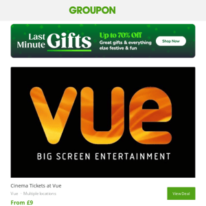Discount Days Out! Vue tickets from £3.80 🥳