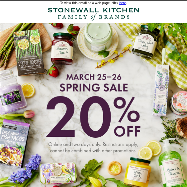 Spring into Savings with 20% OFF Your Entire Purchase!