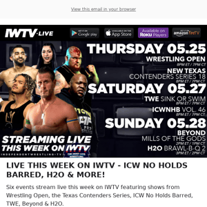 TONIGHT on IWTV - Wrestling Open, Texas Contenders Series!
